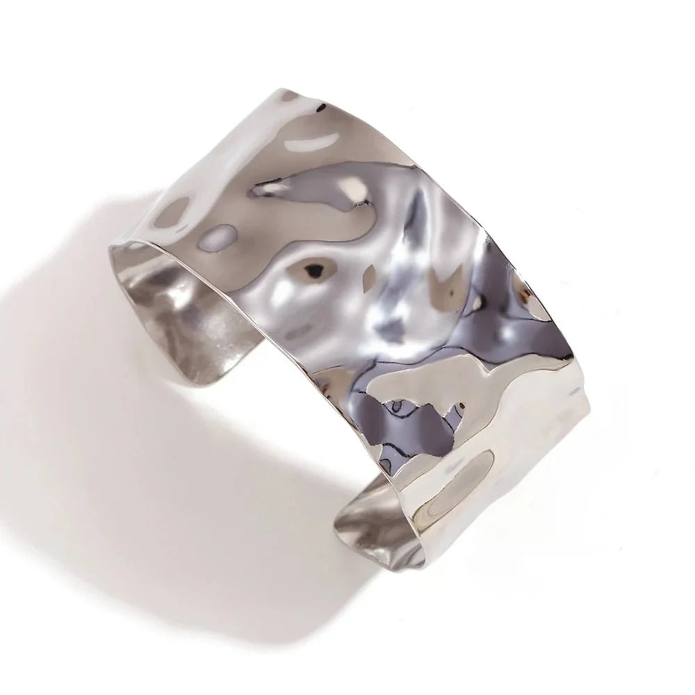 18k Hammered Texture Bangle Bracelets