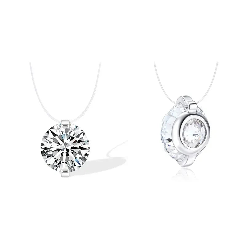S925 1-3 Carat Moissanite Invisible Necklace