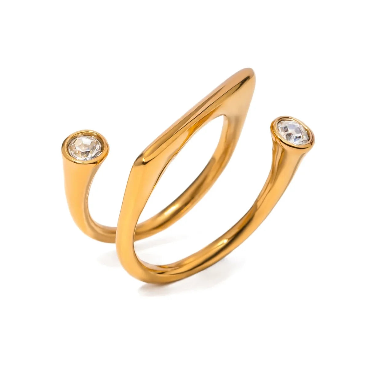 Asymmetrical Triple Wrap Diamond Tip Rings