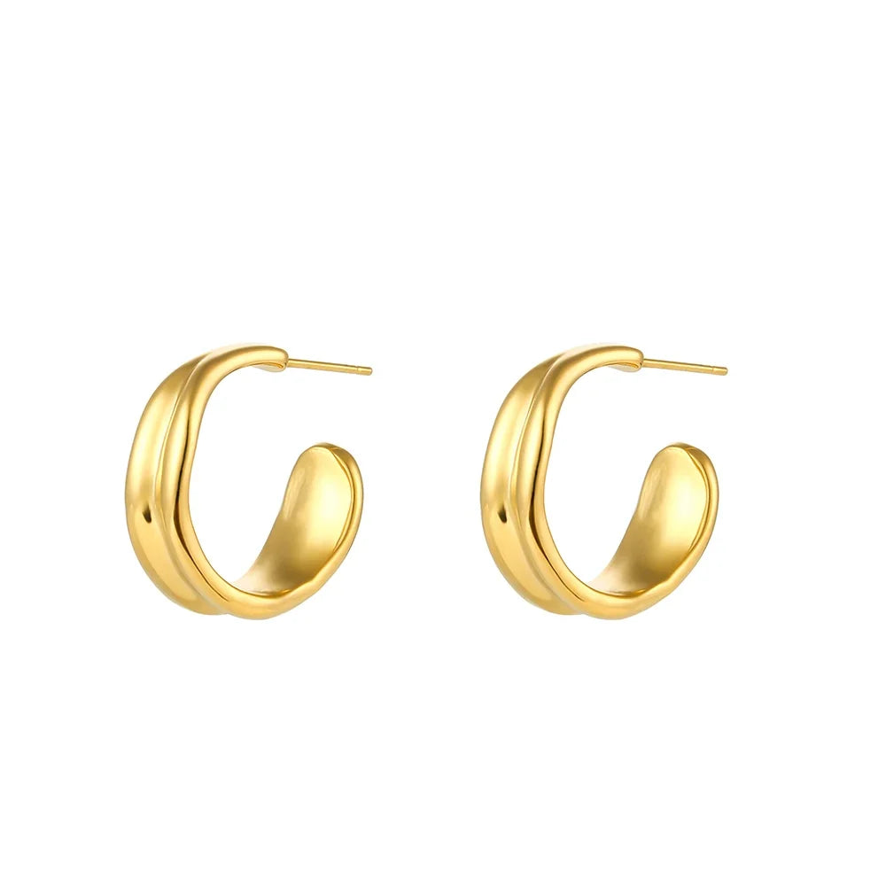 Minimal Textured Crevice Earrings