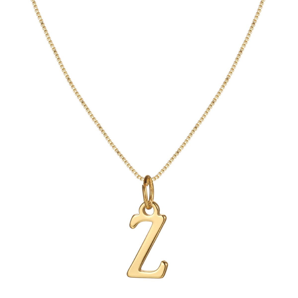 14k Minimal Serif Initial Necklace