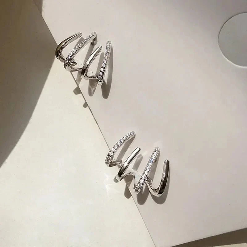 Dainty Shimmering Claw Huggie Earrings