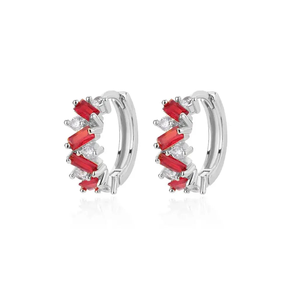 Scattered Diamonds Hoop Earrings