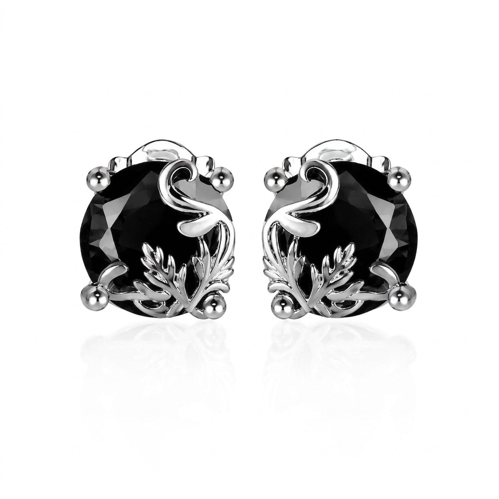 Vintage Vine Wrapped Noir Earrings