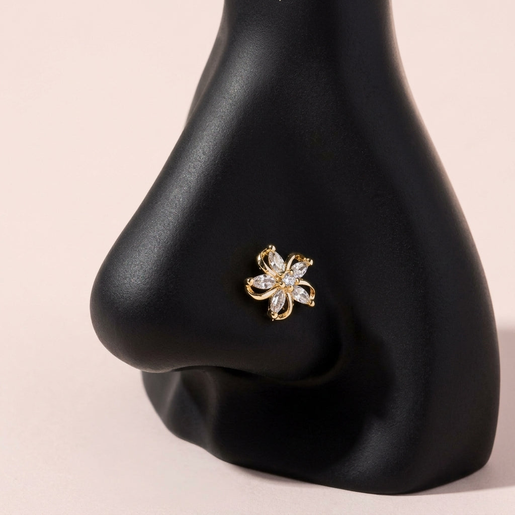 Elegant Floral Nose Stud