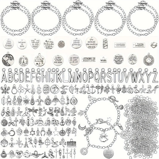 487pc Build Your Own Charm Bracelet DIY Kit