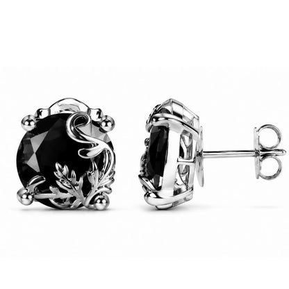Vintage Vine Wrapped Noir Earrings