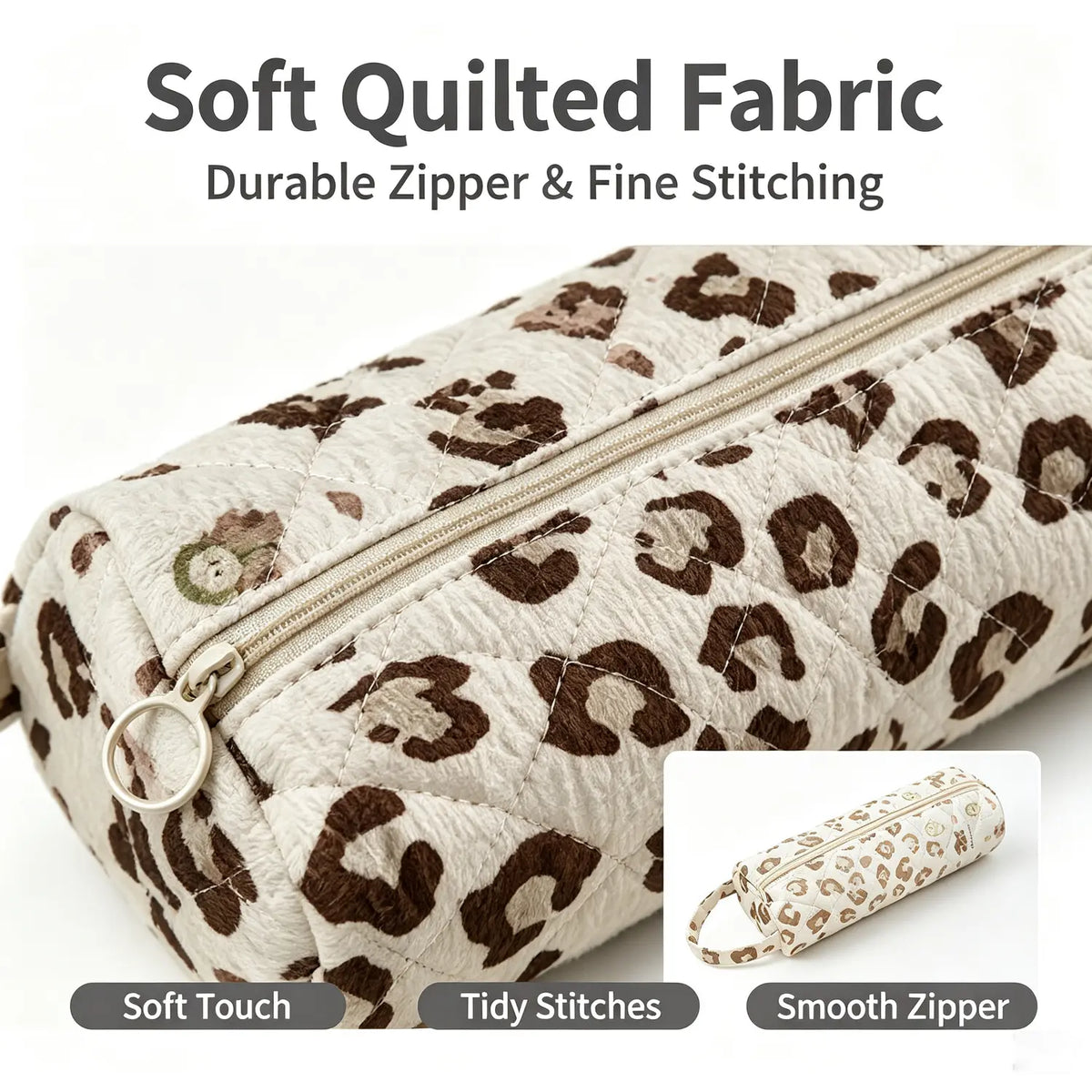 Quilted Long Toiletry Organization Bag