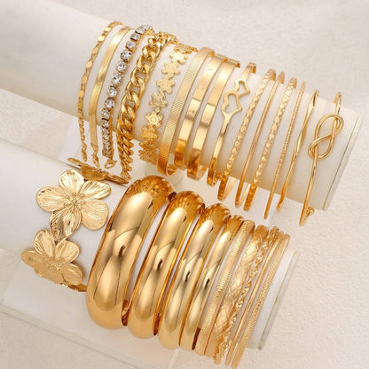 25pc Boho Golden Bangle Set
