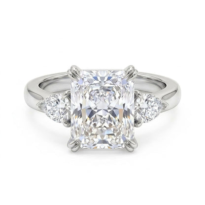 14k Elegant Three Stone Radiant Cut Ring