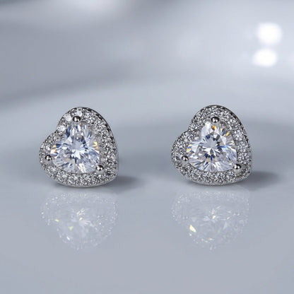 Elegant Heart Shaped Stud Earrings