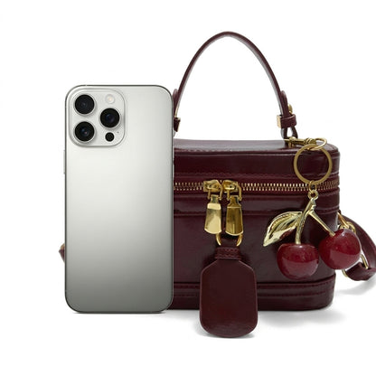 Retro Box Handbag with Cherry Charm