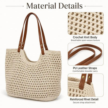 Boho Crochet Tote Bag