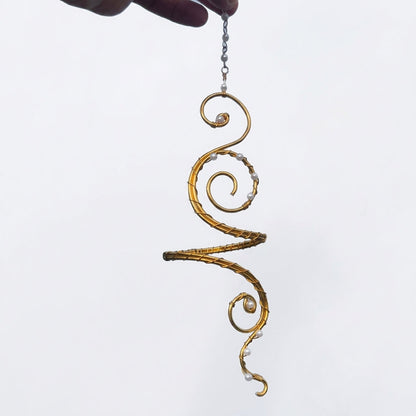 Boho Beaded Spiral Arm Cuff