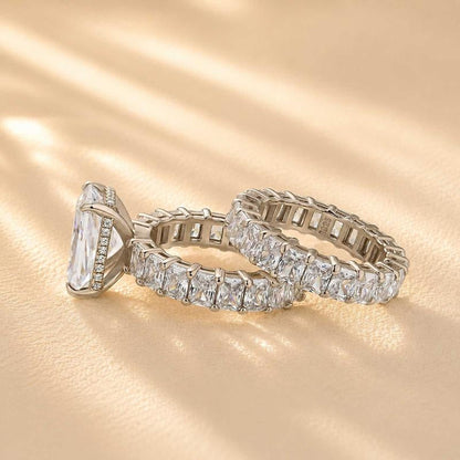 2pc Baguette Radiant Cut Ring Set