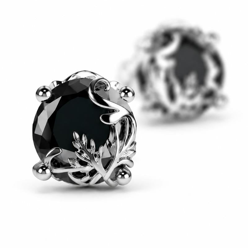 Vintage Vine Wrapped Noir Earrings