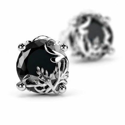 Vintage Vine Wrapped Noir Earrings