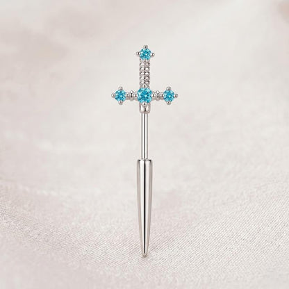 16G Dagger Cross Helix Piercing Earring