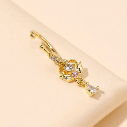Elegant Angel Heart Droplet Nose Ring