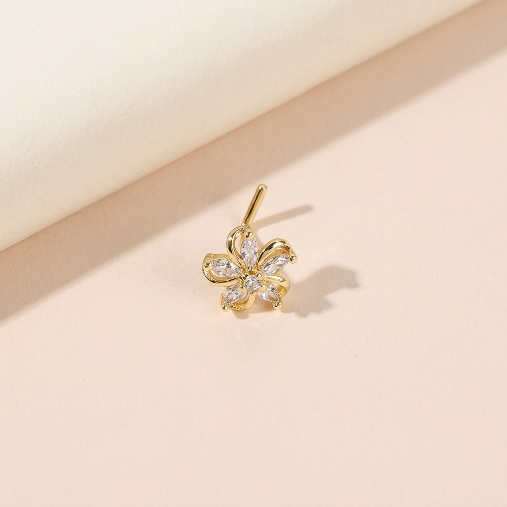 Elegant Floral Nose Stud