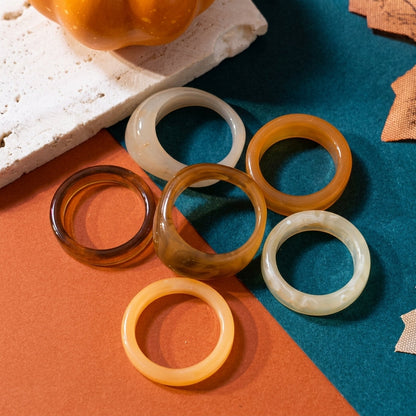 6pc Caramel Autumn Ring Set