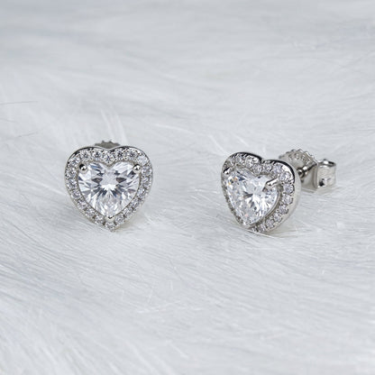 Elegant Heart Shaped Stud Earrings