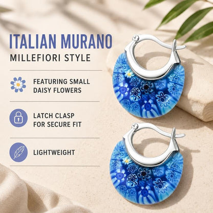 Murano Inspired Crescent Moon Earrings