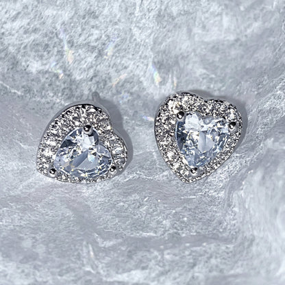 Elegant Heart Shaped Stud Earrings