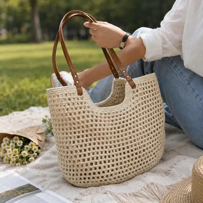 Boho Crochet Tote Bag