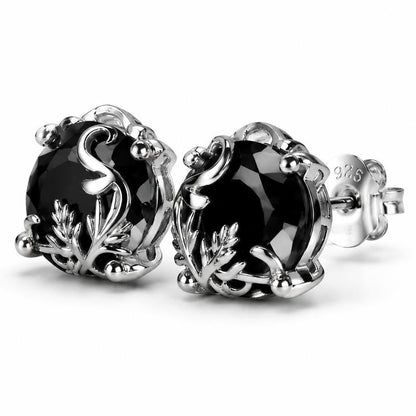 Vintage Vine Wrapped Noir Earrings