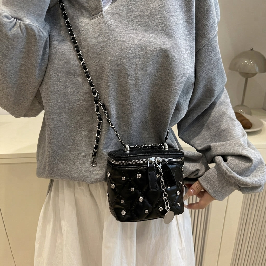 Quilted Diamond Accented Purse