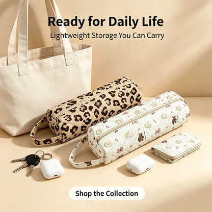 Quilted Long Toiletry Organization Bag
