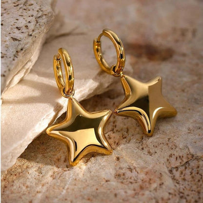 Bubble Star Huggie Hoop Earrings
