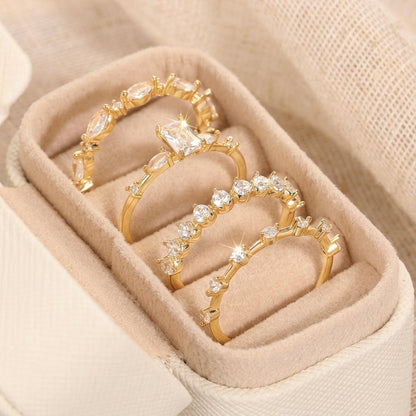 4pc Elegant Dainty Ring Set