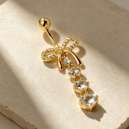 Y2K Shimmer Bow Belly Ring