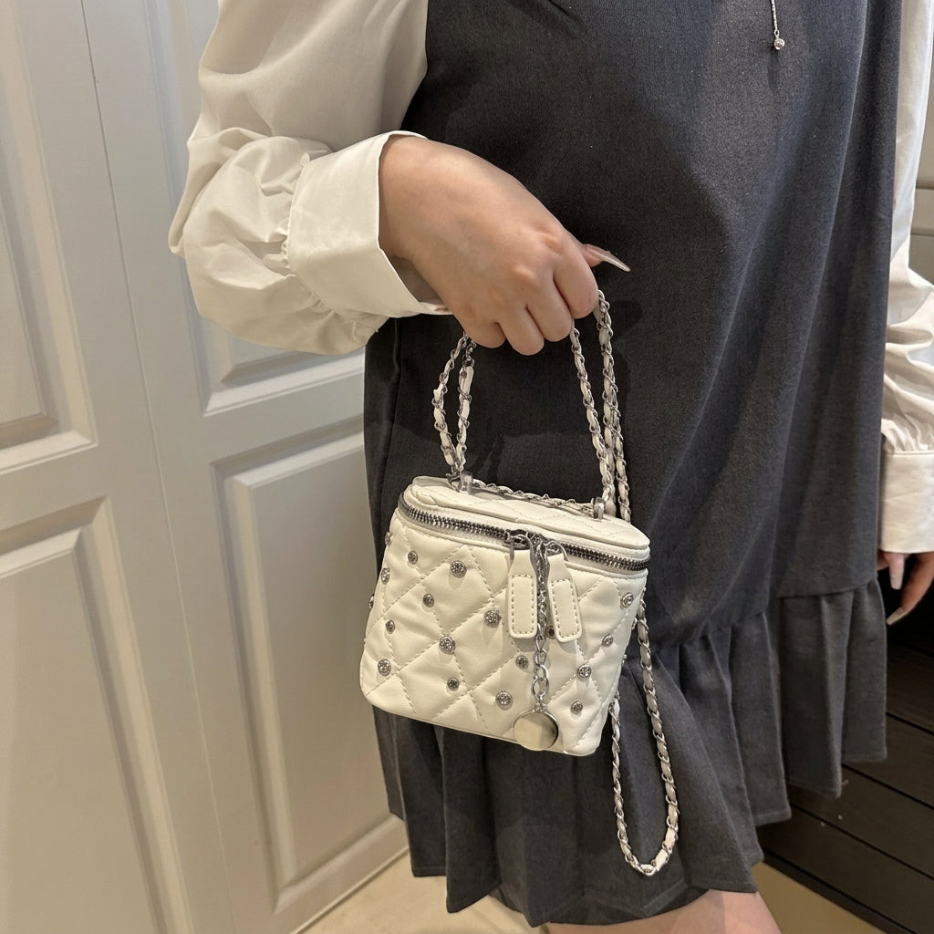 Quilted Diamond Accented Purse
