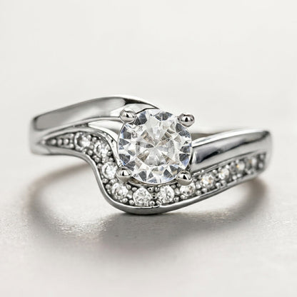 Luxe Pave Wrap Solitaire Ring