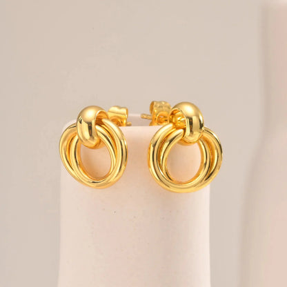 14k Dainty Dual Hoop Earrings