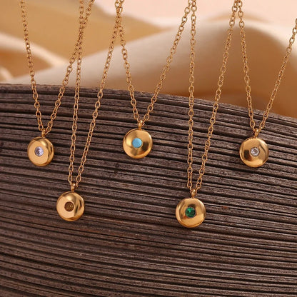18k Dainty Minimal Birthstone Necklace