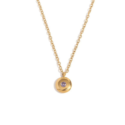 18k Dainty Minimal Birthstone Necklace
