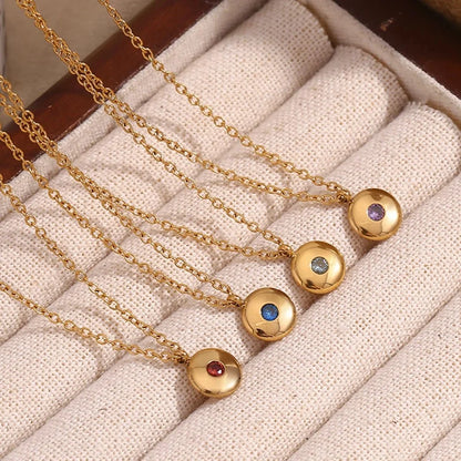18k Dainty Minimal Birthstone Necklace