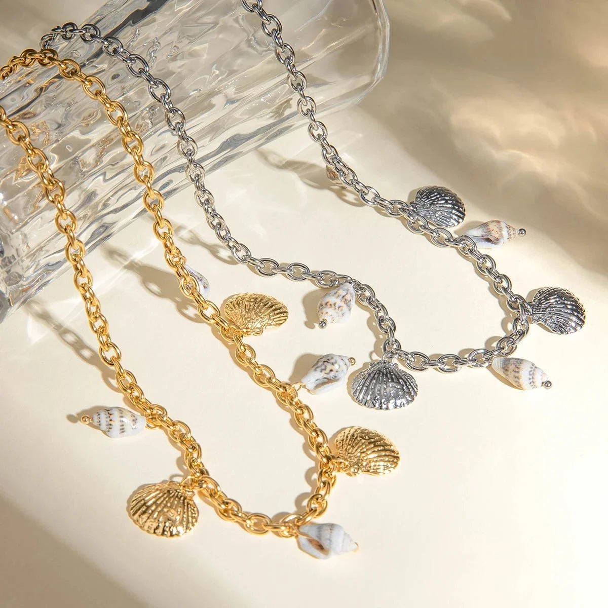 18k Summer Beach Sea Shell Necklace