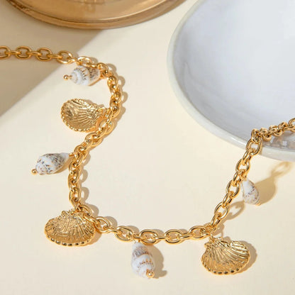18k Summer Beach Sea Shell Necklace
