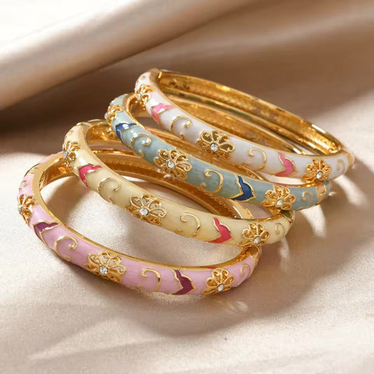 Floral Accented Bangles