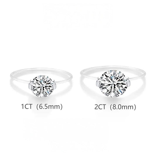 S925 1-2 Carat Moissanite Invisible Band Ring