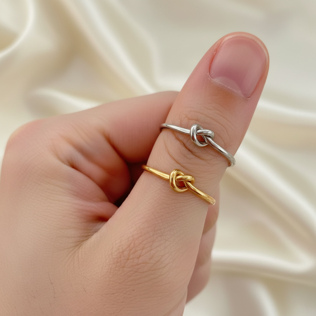 Dainty Heart Knot Bond Ring