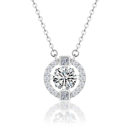 1CT Floating Halo Pendant Necklace