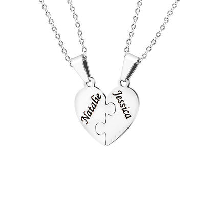 Personalized Family Heart Puzzle Necklace