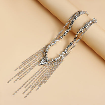2pc Irregular Beaded Heart Necklace