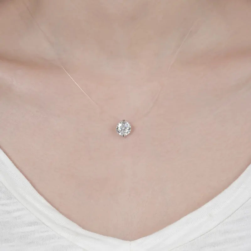 S925 1-3 Carat Moissanite Invisible Necklace